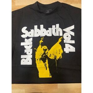 Black Sabbath Vol 4 Band T Shirt Black Yellow Graphic Tee Over Size Medium